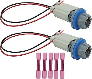 2 Sets 2 Wires Rear License Plate Light Lamp Bulb Socket Connector Wiring Harness Pigtail Plug for Ford F-150 2004-2021 Ranger 1998-2011 Explorer 2006-2010 Replaced F81Z-13411-AA AL8Z-13411-B