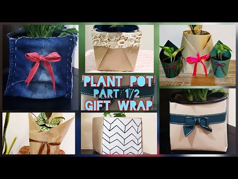 Plant pot gift wrapping1/How to gift wrap plant/Plant gift ideas/DIY plant decoration/Gift wrapping