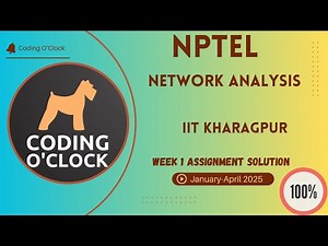 NPTEL Network Analysis Week 1 Assignment Solution January - April 2025 IIT Kharagpur