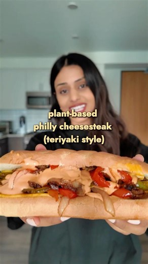 Plant-Based Philly Cheesesteak (Teriyaki style) 🌱🔥 #vegan #veganrecipe #veganfood