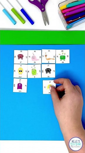 Exponents Math Puzzles for 3rd, 4th, 5th, or 6th Grade Kids