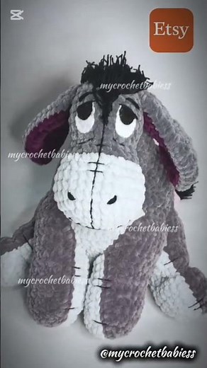 Eeyore Crochet Pattern on Etsy! Click the link and buy this cute pattern🫏#crochet #winniethepooh