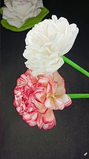 How to make Tissue paper flower? DIY paper flower Making for beginners/Craft and Art #DIY #shorts