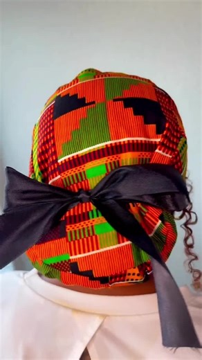 Kente Pattern Ponytail Scrub Caps - Etsy