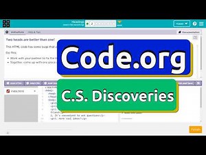 Code.org Lesson 3.2 Headings | Tutorial with Answers | Unit 2 Web Development | C.S. Discoveries