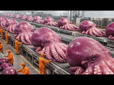 How Giant Octopus Is Processed in Factories | From Ocean to Food