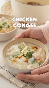 835K views · 2.5K reactions | Comforting savoury rice porridge recipe, chicken congee, loaded with chicken, ginger, and simple seasonings. Ingredients half cup Rice 6 cup Water, About 1.4 Litre 1 tsp Salt 1 Chicken bouillon 1 tsp Sesame oil 1 thumb Ginger Chicken and Marinade 200g Boneless skinless chicken 1 tsp Regular soy sauce 1 tsp Sesame oil 1 tsp Grated garlic 1 tsp Grated ginger 1 tbsp Cornstarch ½ tsp White pepper | Khin's Kitchen | Facebook