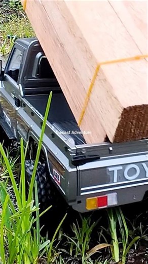 Extreme RC TOYOTA Land Cruiser Off-Road! Hauling Giant Logs Through Mud & Water (ASMR) #shorts