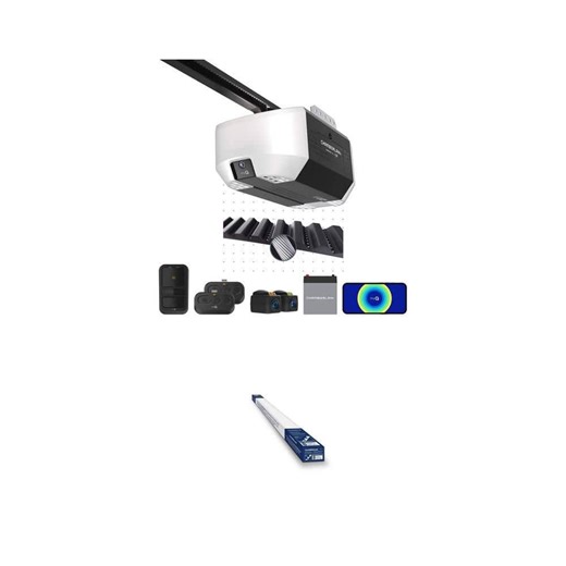 Chamberlain 1 HP Smart Belt Drive Garage Door Opener with Camera, Battery Backup plus 8 ft. Rail Extension Kit - The Home Depot