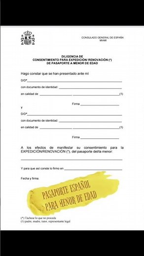 PASAPORTE ESPAÑOL PARA MENOR DE EDAD
