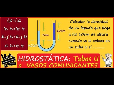TUBOS en U o VASOS COMUNICANTES (Bien explicado). Ejercicios resueltos y problemas.