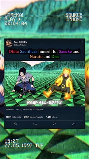 Obito Dies for Sasuke and Naruto #shorts #naruto