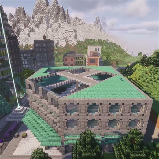 Massive Museum in a Minecraft Survival City