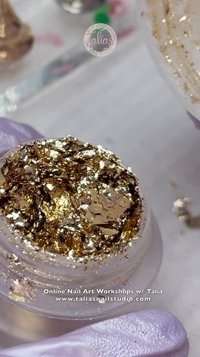 How to use nail flakes 👇🏻 . Nail flakes are perfect for people who want some extra bling to their nails but not the bulk of crystals ✨ . They can be set in a dispersion layer of gel after it’s cured. Use you finger (with a glove on) to pat them down flat. If you are using a quality flake a simple top coat over will keep them in. Some flakes don’t lay as flat and you may have to encapsulate them ✨ . What to learn how to make your own bespoke nail art? Join my online nail art workshops! . Produc