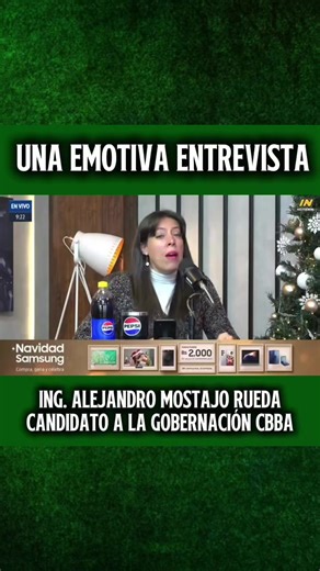 ¡UNA EMOTIVA ENTREVISTA! ING. ALEJANDRO MOSTAJO RUEDA CANDIDATO A LA GOBERNACIÓN DE CBBA