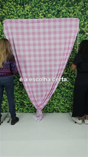 Pink Plaid Vertical Backdrop PVCN153