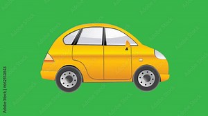 footage of the car running in place. funny car animation. moving cartoon car. spinning wheel