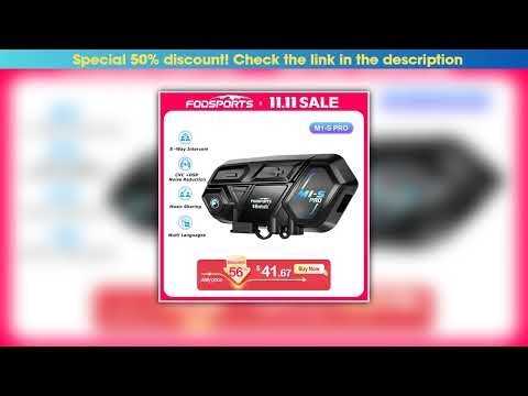 Hands-on Fodsports M1S Pro 8 Riders 2000m Motorcycle Intercom Helmet Headset Interphone Bluetooth I