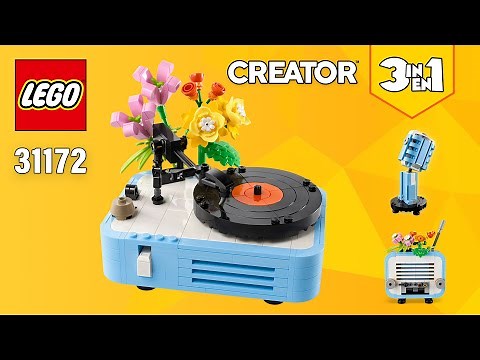 LEGO Creator 3in1 Record Player with Flowers (31172)[366 pcs] Microphone & Radio | Tutorial | TBB