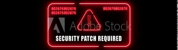 security patch required Alert. Warning security breach computer hacking warning message hacked Warning symbol on the screen privacy protection data hacking malware virus Danger sign.