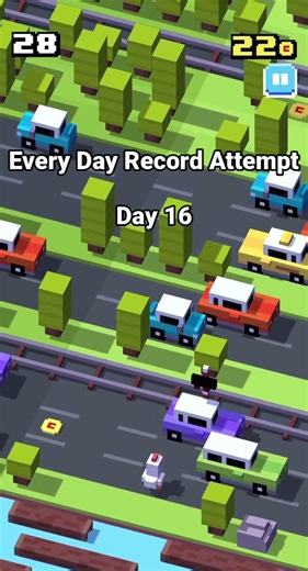 Daily Crossy Road Training Day 16-Score is 62 #crossyroad #game #shorts