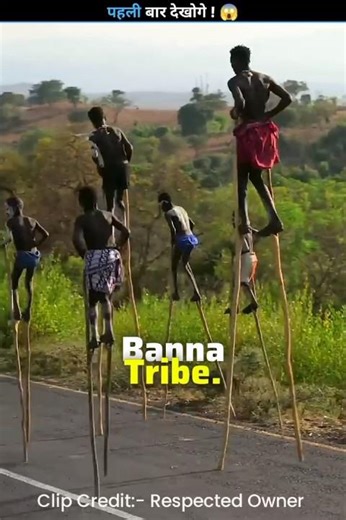 Why Do Ethopia's Banna Tribe Walk By Long Wooden Stick ? #facts #shorts