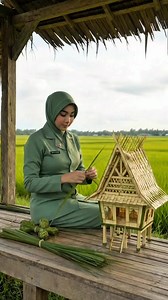 Miniatur rumah adat dari. Anyaman Daun Kelapa #anyaman #persit #kerajinantangan | I Pratama