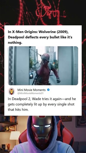 Deadpool in X-Men Origins Deflects Bullets But Gets Lit Up Trying It Again In Deadpool 2