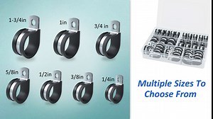 Stainless Steel Cable Clamp - 25PCS Rubber Cushioned Insulated Clamp,Metal Hose Clamps,Tube Holder for Tube, Wiring,Pipe or Wire Cord Installation (1Inch-22PCS)