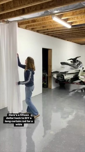 2.6K views · 42 reactions | Need an extra wide curtain to hide your storage space, as a room divider, or over large patio doors? Let’s make an easy and cheap curtain rod out it EMT conduit pipe! #curtainrod #curtainrods #diycurtainrod #budgetdiy #storagespace #roomdivider #longcurtainrod | Chica and Jo | Facebook