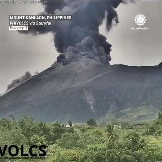 An explosive eruption at Kanlaon Volcano sent a towering ash plume about 2,000 meters into the sky on Thursday. 🌋 | AccuWeather
