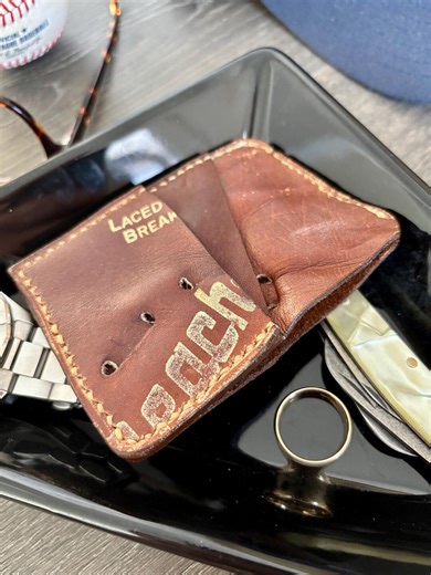 Handmade Brown Vintage Baseball Glove Leather Minimaliat Slim Wallet - Etsy