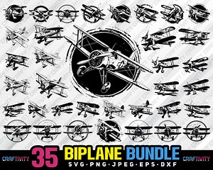 Biplane Vector Clipart Bundle (svg, Png, Jpg, Eps, Dxf) - Etsy