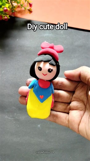 Diy Fun satisfying doll with Clay craft 🪆😍#youtubeshorts #kids #viral #diy #kidsvideo #clayart #doll