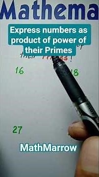 How to express numbers as the product of power of their Primes @MathMarrow