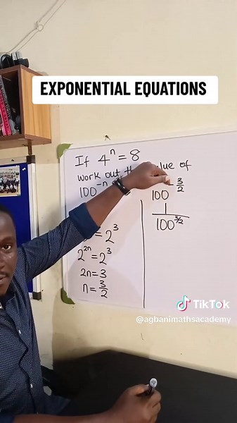 EXPONENTIAL EQUATIONS #maths #agbanimathsacademy #equation | Math
