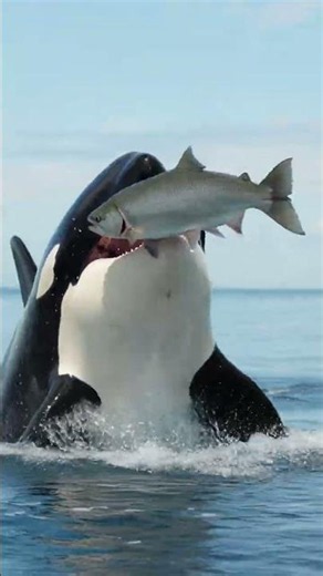 Orcas Hunt Like Wolves of the Ocean! 🐋🐟 #wildlifedocumentary