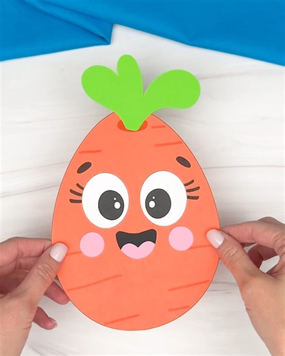 🥕 This fun Easter egg carrot craft is a silly and simple way to celebrate spring with the kids! Great for home or classroom activities. You can find the template link below to make it even easier! 👇 #KidsCrafts #EasterCrafts #CarrotCraft #SpringActivities | Simple Everyday Mom
