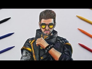 How To Draw DJ Alok || Free Fire || easy Step by step with || Doms plastic crayon just