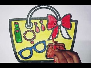 How to draw Shopping Bag Drawing easy || Bag Drawing easy step by step drawing for kids