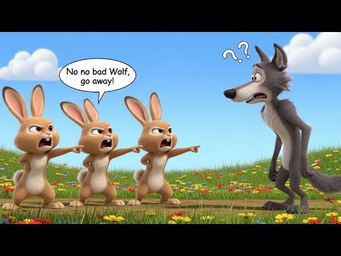 No No Bad Wolf Go Away | Funny Wolf and Bunny Rhyme for Kids