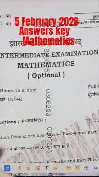 answer key mathematics 2026 exam,5 February 2026 math exam, jac board