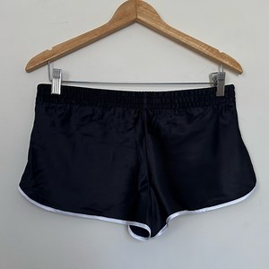 Victoria’s Secret Satin PJ Shorts Black & White Trim NWT