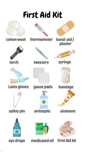 First Aid Kit + Medical Vocabulary