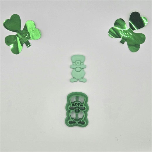 St Patrick’s Day Leprechaun Gnome Clay Cutter | Polymer Clay Earring Cutter | St Patty’s Shamrock Gnome Cutter | 3D Printed - Etsy