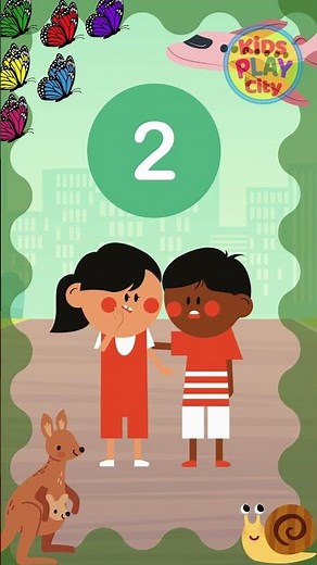 Learn Number 2 for Kids ✌️ | Two Butterflies, Two Apples & Counting Fun! | Kids Play City