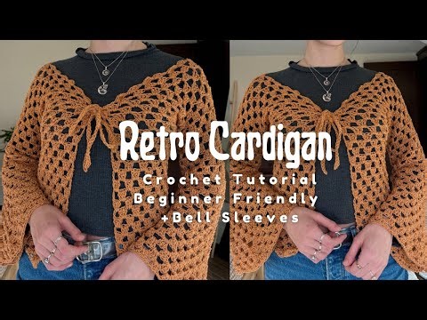 Retro Cardigan | Bell Sleeves | Beginner Friendly