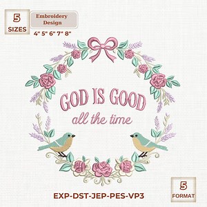 Nativity Scene Embroidery Design, God is Good, 5 Sizes - Etsy