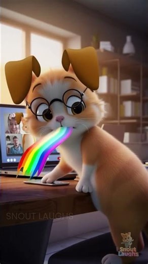 Cat’s Zoom Call Chaos 😹💻| Funny 3D English Cat Cartoon Videos 😹 | #snoutlaughs