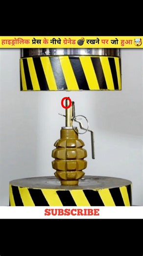What happened when a grenade was placed under a hydraulic press 💥🤯 #hydraulicpress #vs #grenade #...